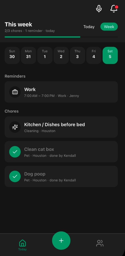 ChoreBoard app on iPhone